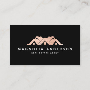 Black Real Estate Agent Roos Gold Borhed Metal Visitekaartje