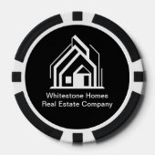Black Real Estate Company Custom Realtor Poker Chips (Voorkant)
