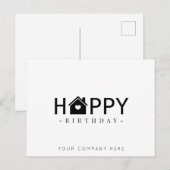Black Real Estate Happy Birthday Briefkaart (Voorkant / Achterkant)
