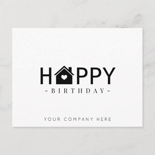Black Real Estate Happy Birthday Briefkaart (Voorkant)