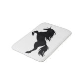 Black Rearing Unicorn Silhouette Bath Mat (Gekanteld)