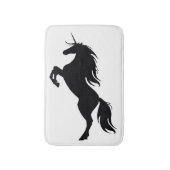 Black Rearing Unicorn Silhouette Bath Mat (Voorkant Verticaal)