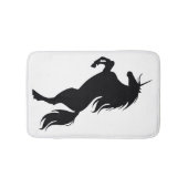 Black Rearing Unicorn Silhouette Bath Mat (Voorkant)