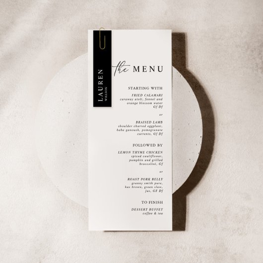 Black Reception Mini Guest's Profile Card 6 in 1 Aankondiging