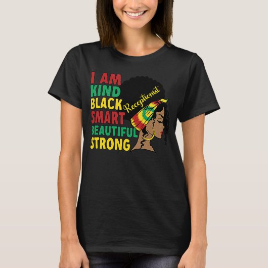 Black Receptionist African American Reception T-shirt (Voorkant)