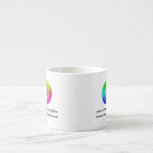 Black Rectangular Business Logo Promo mug Espresso Kop (Voorkant)