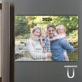 Black & Red 2026 Calendar Custom Photo Magnet