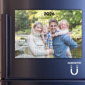 Black & Red 2026 Calendar Custom Photo Magnet