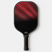 Black Red Abstract Halftone aangepaste tekstnaam P Pickleball Paddle (Voorkant)