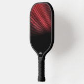 Black Red Abstract Halftone aangepaste tekstnaam P Pickleball Paddle (Links)