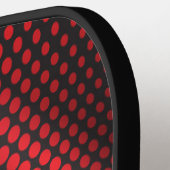 Black Red Abstract Halftone aangepaste tekstnaam P Pickleball Paddle (Links Detail)