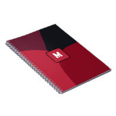 Black Red and Hot pink abstract pattern monogram  Notitieboek (Rechterzijde)