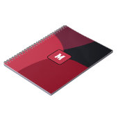 Black Red and Hot pink abstract pattern monogram  Notitieboek (Linkerzijde)