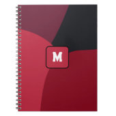 Black Red and Hot pink abstract pattern monogram  Notitieboek (Voorkant)