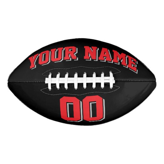 BLACK RED AND SILVER GRAY Custom Football (Voorkant)