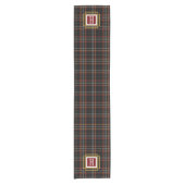 Black Red and yellow Tartan Monogram Korte Tafelloper (Voorkant)