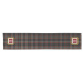 Black Red and yellow Tartan Monogram Korte Tafelloper (Horizontaal)