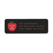 Black Red Apple Preschool Graduation Address Label (Voorkant)