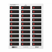 Black Red Apple Preschool Graduation Address Label (Full Sheet)