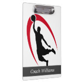 Black Red Basketball Persoonlijk Klembord (Rechts)