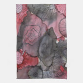 Black Red Berry Kitchen Towel Theedoek (Verticaal)