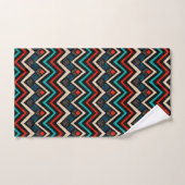 Black Red Blauwgroen Beige Aztec Pattern Bad Handdoek (Handdoek)