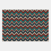 Black Red Blauwgroen Beige Aztec Pattern Inpakpapier Vel (Voorkant)