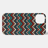 Black Red Blauwgroen Beige Aztec Pattern iPhone Hoesje (Achterkant horizontaal)