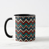 Black Red Blauwgroen Beige Aztec Pattern Mok (Links)