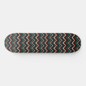 Black Red Blauwgroen Beige Aztec Pattern Persoonlijk Skateboard (Horizontaal)