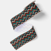 Black Red Blauwgroen Beige Aztec Pattern Satijnen Lint (Achterkant)