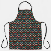 Black Red Blauwgroen Beige Aztec Pattern Schort (Voorkant)