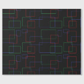 Black Red Blue Green Squares Rechthoeken Abstract Cadeaupapier (Vlak)
