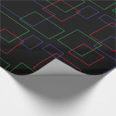 Black Red Blue Green Squares Rechthoeken Abstract Cadeaupapier (Hoek)