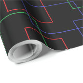 Black Red Blue Green Squares Rechthoeken Abstract Cadeaupapier (Rol Hoek)