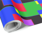Black Red Blue Green Squares Rechthoeken Abstract Cadeaupapier (Rol Hoek)