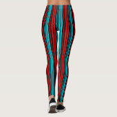 Black Red Blue Stripes Pattern   Leggings (Achterkant)