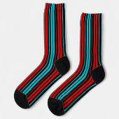 Black Red Blue Stripes Pattern   Sokken (Links)