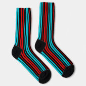 Black Red Blue Stripes Pattern   Sokken (Rechts)