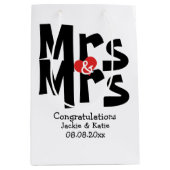Black Red Bold Modern gepersonaliseerde Mrs. en Mr Medium Cadeauzakje (Voorkant)