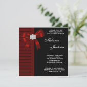 Black Red Bow Vrouwen 30ste Verjaardagsfeest Kaart (Staand voorkant)