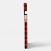 Black Red Buffalo Lumberjack Pset Check Patroon iPhone Hoesje (Linkerkant)