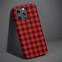 Black Red Buffalo Lumberjack Pset Check Patroon iPhone 13 Pro Max Hoesje