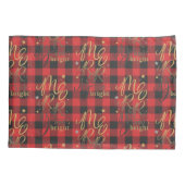 Black Red Buffalo Merry en Bright Pset Rustic Kussensloop (Achterkant-Links)