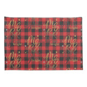 Black Red Buffalo Merry en Bright Pset Rustic Kussensloop (Achterkant-Rechts)