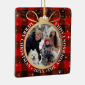 Black Red Buffalo met kerstmis 2 Keramisch Ornament (Rechts)