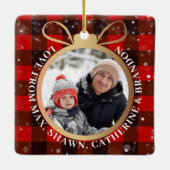 Black Red Buffalo met kerstmis 2 Keramisch Ornament (Achterkant)