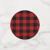 Black Red Buffalo Plaid Checkers Feesttafel Confetti (Kleine voorkant)
