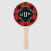 Black Red Buffalo Plaid DIY BG 3I Monogram Handwaaier (Voorkant)