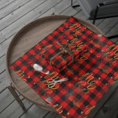 Black Red Buffalo Plaid Vrolijk en helder Cadeaupapier